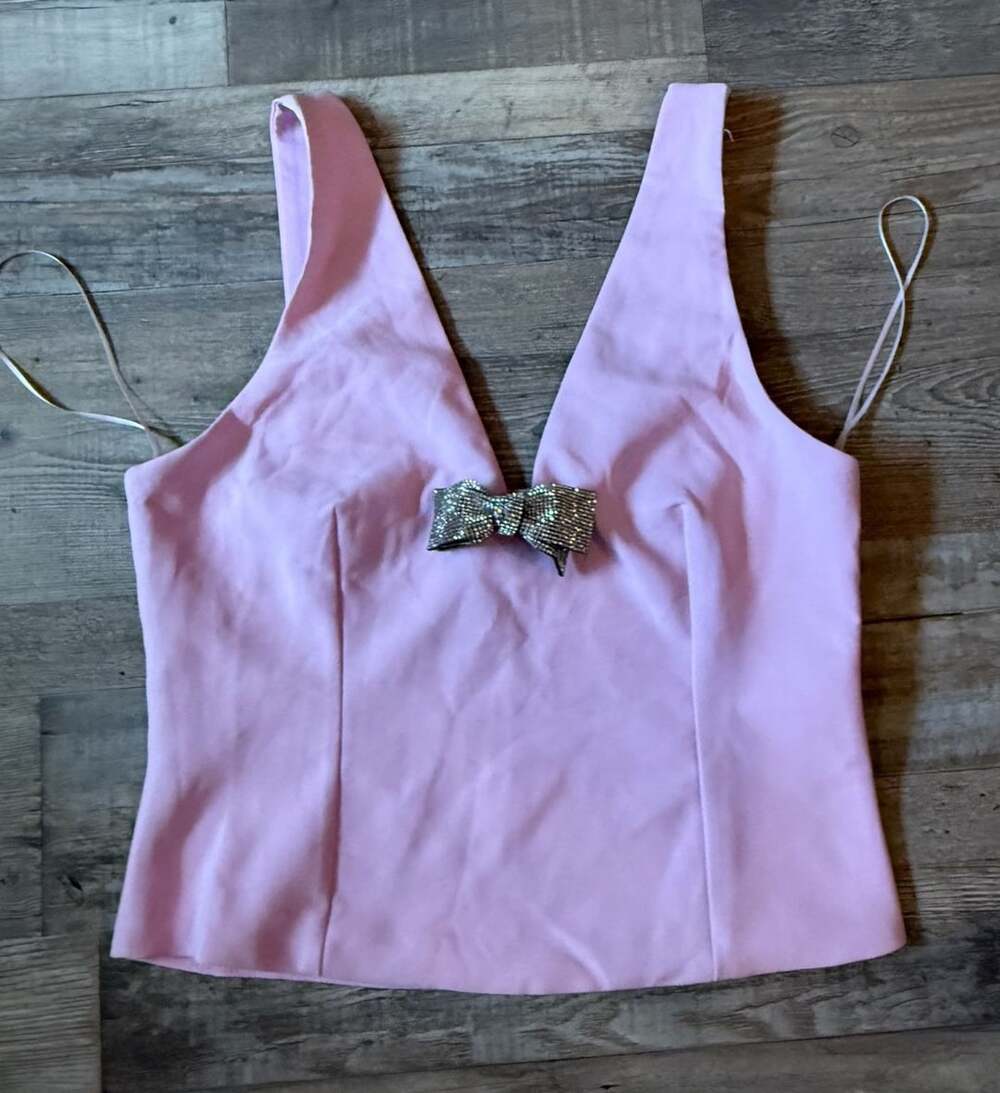 Pink Bow Detail Top size M